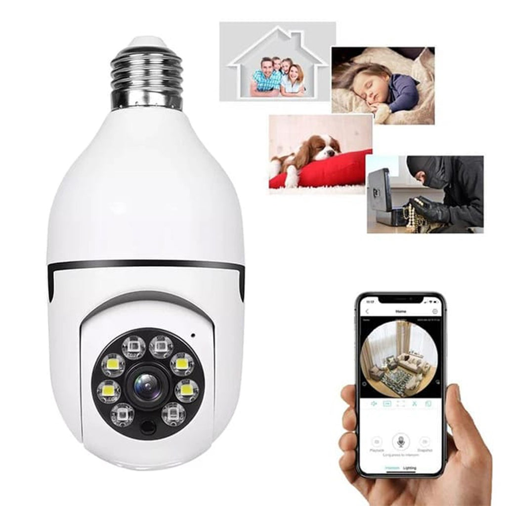 1080P WiFi Bulb CCTV Camera – 360° Smart Home Security Camera with Night Vision & Motion Detection