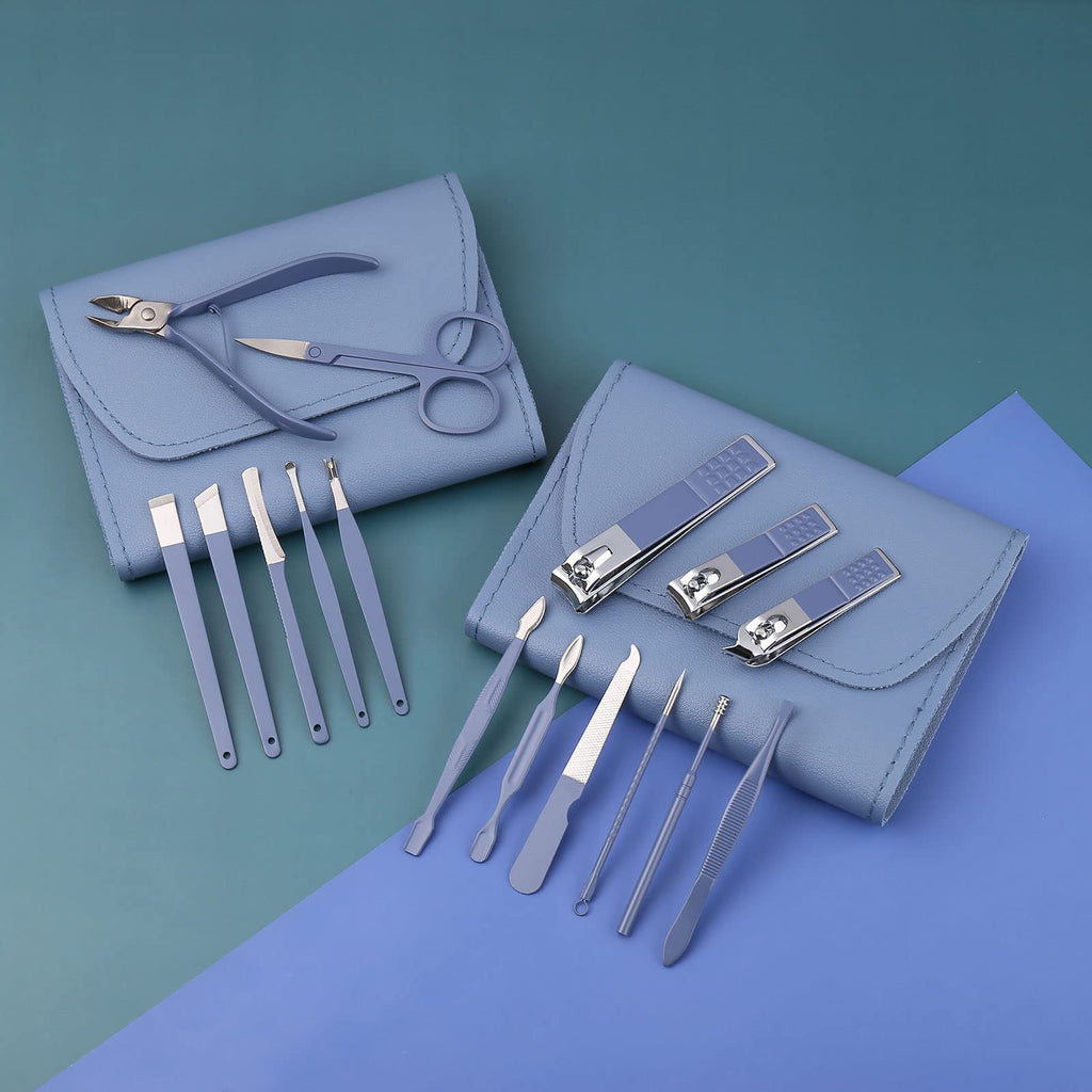 16-in-1 Manicure & Pedicure Kit – Stainless Steel Nail Grooming Set with Nail Clippers, Cuticle Nippers & Nail File