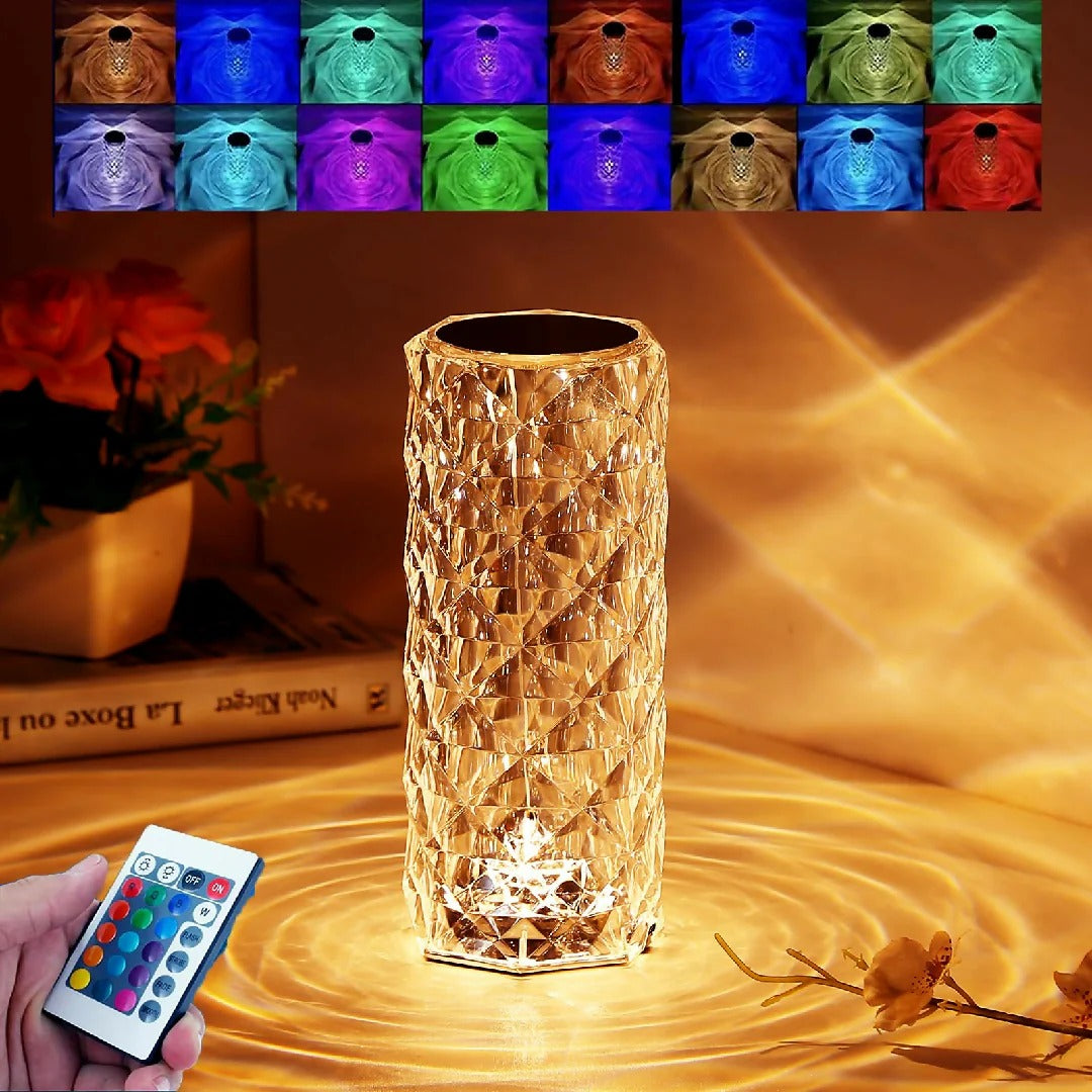Crystal Diamond LED Night Lamp – Elegant Home Décor