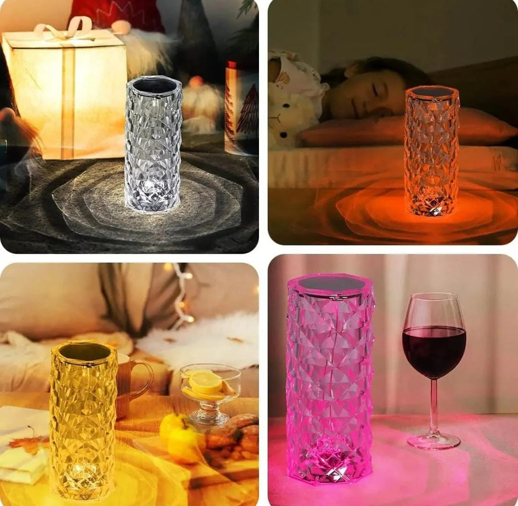 Crystal Diamond LED Night Lamp – Elegant Home Décor