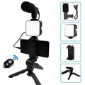 AY49 Mobile Vlogging Kit with Tripod, LED Light, Microphone & Bluetooth Remote – Video Making Kit for YouTube, TikTok & Live Streaming