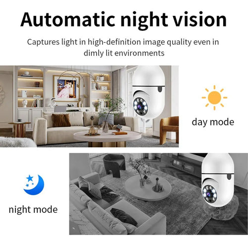 1080P WiFi Bulb CCTV Camera – 360° Smart Home Security Camera with Night Vision & Motion Detection